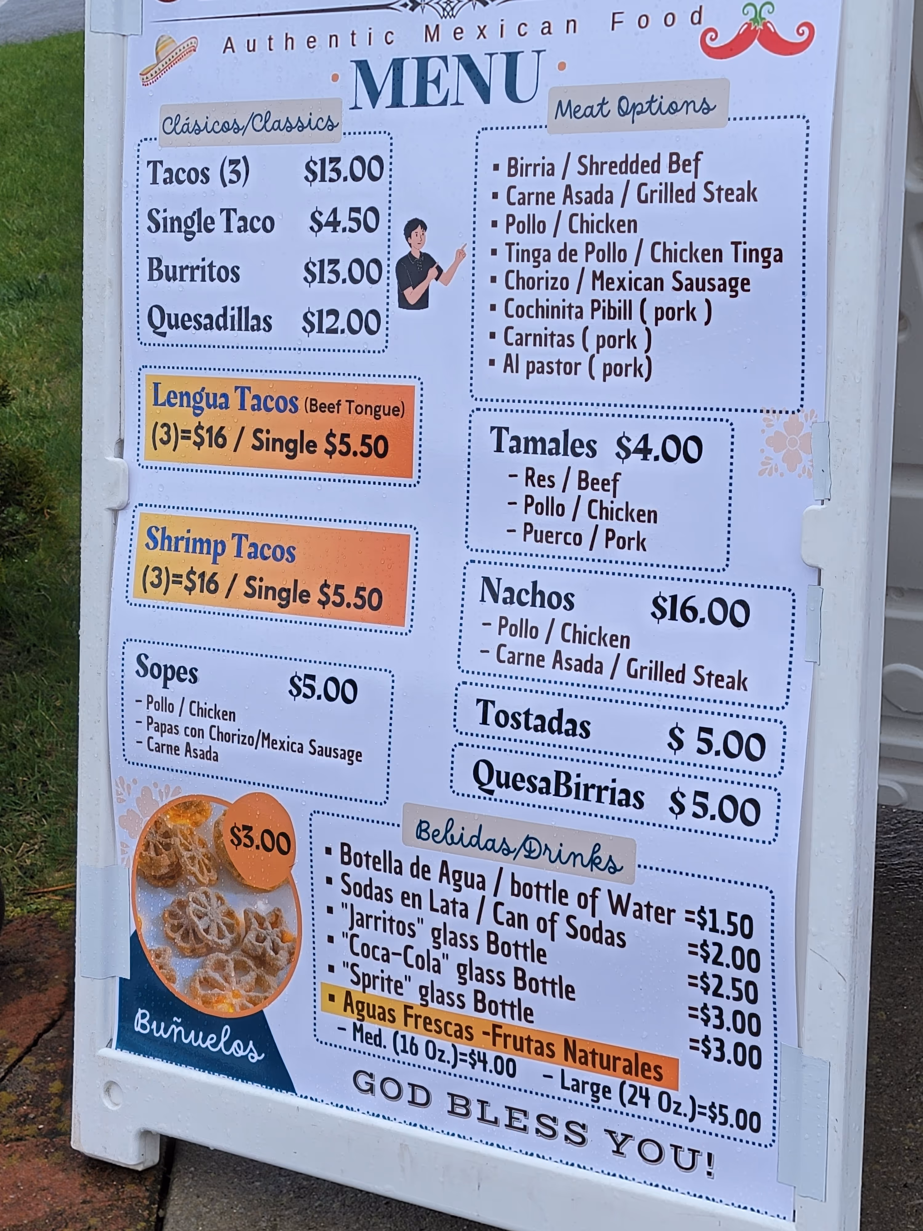 El Buen Sazon Authentic Mexican Food Menu