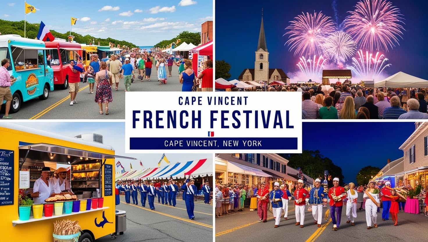 French Festival 2025: Celebrate French culture with food, music, parades, and fireworks in Cape Vincent.