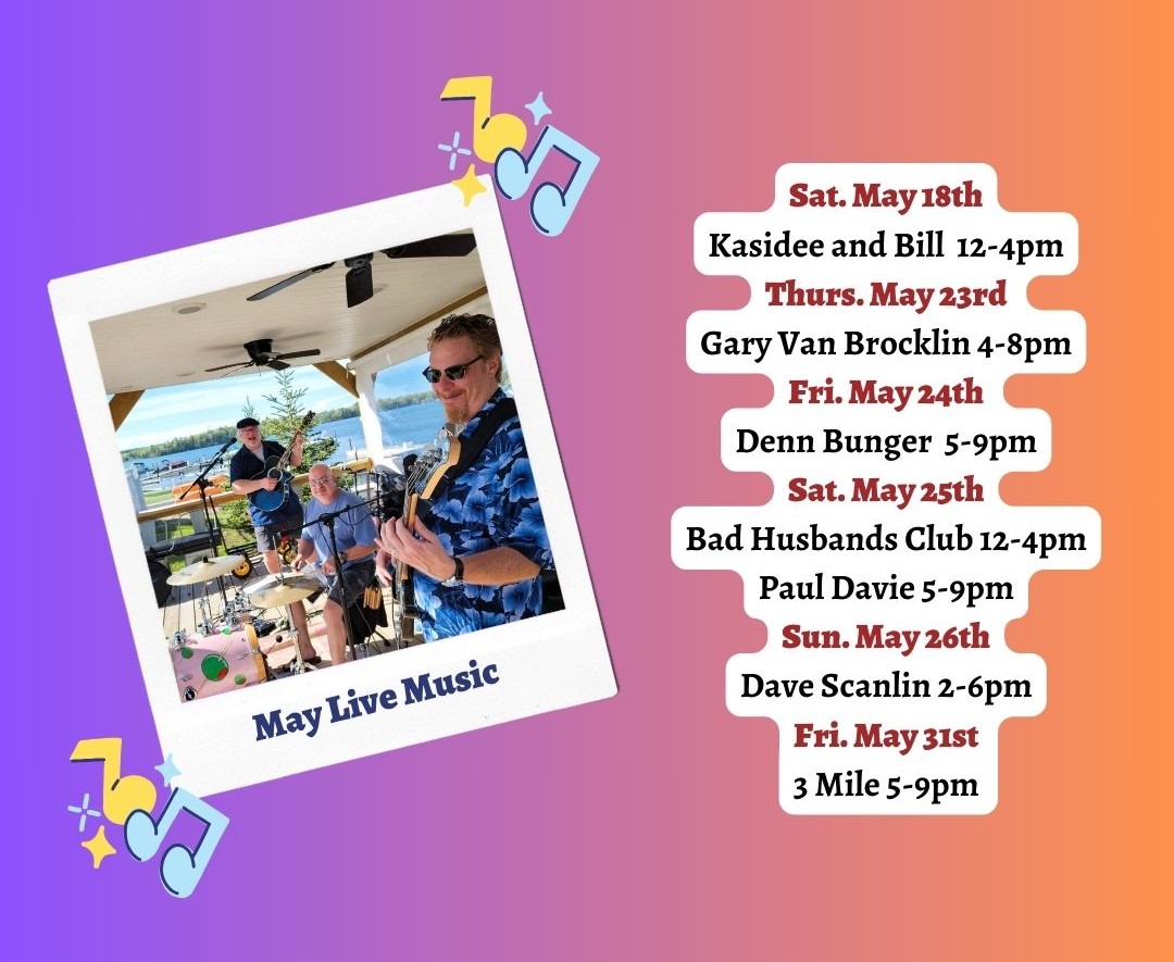 May Live Music Schedule 2024: A vibrant lineup of live performances at the Why Knot Tiki Bar.