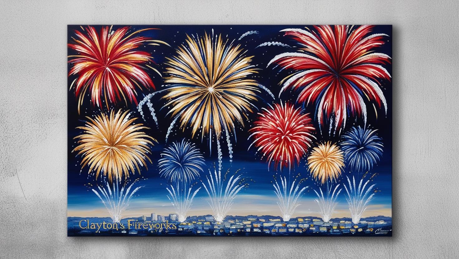 Clayton's Fireworks 2025: Spectacular display illuminating the night sky over the water.