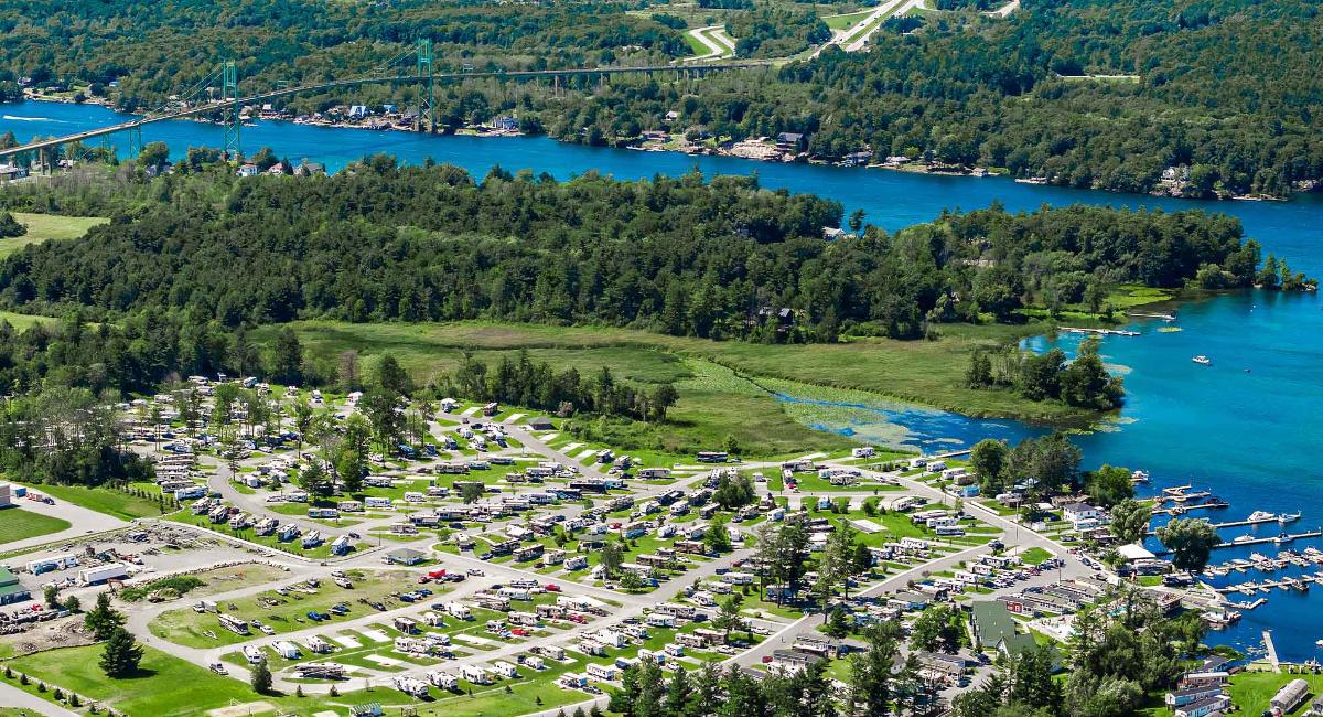 Pickleball courts at Swan Bay Resort with players and recreational sports facilities in Alexandria Bay NY