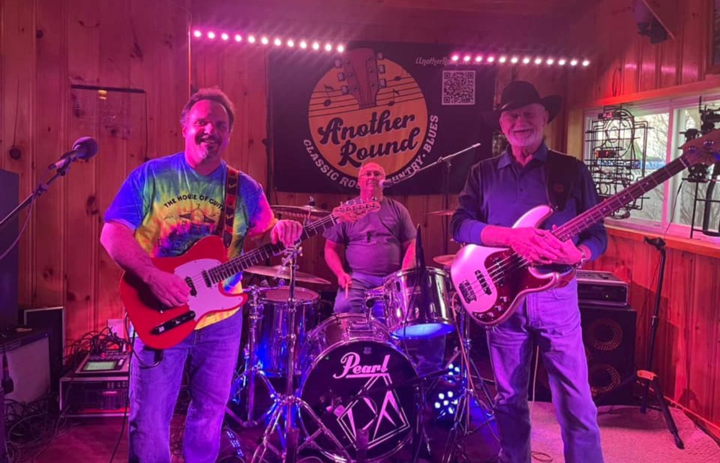 Live music performance by Another Round at Swan Bay Resort's Tiki Bar.