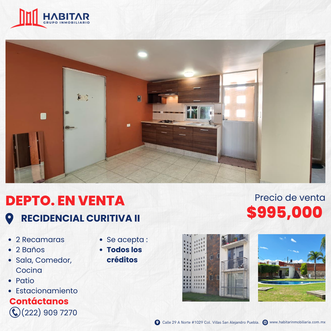 V35: VENTA DE DEPARTAMENTO EN CURITIBA II RESIDENCIAL CUAUTLANCINGO 