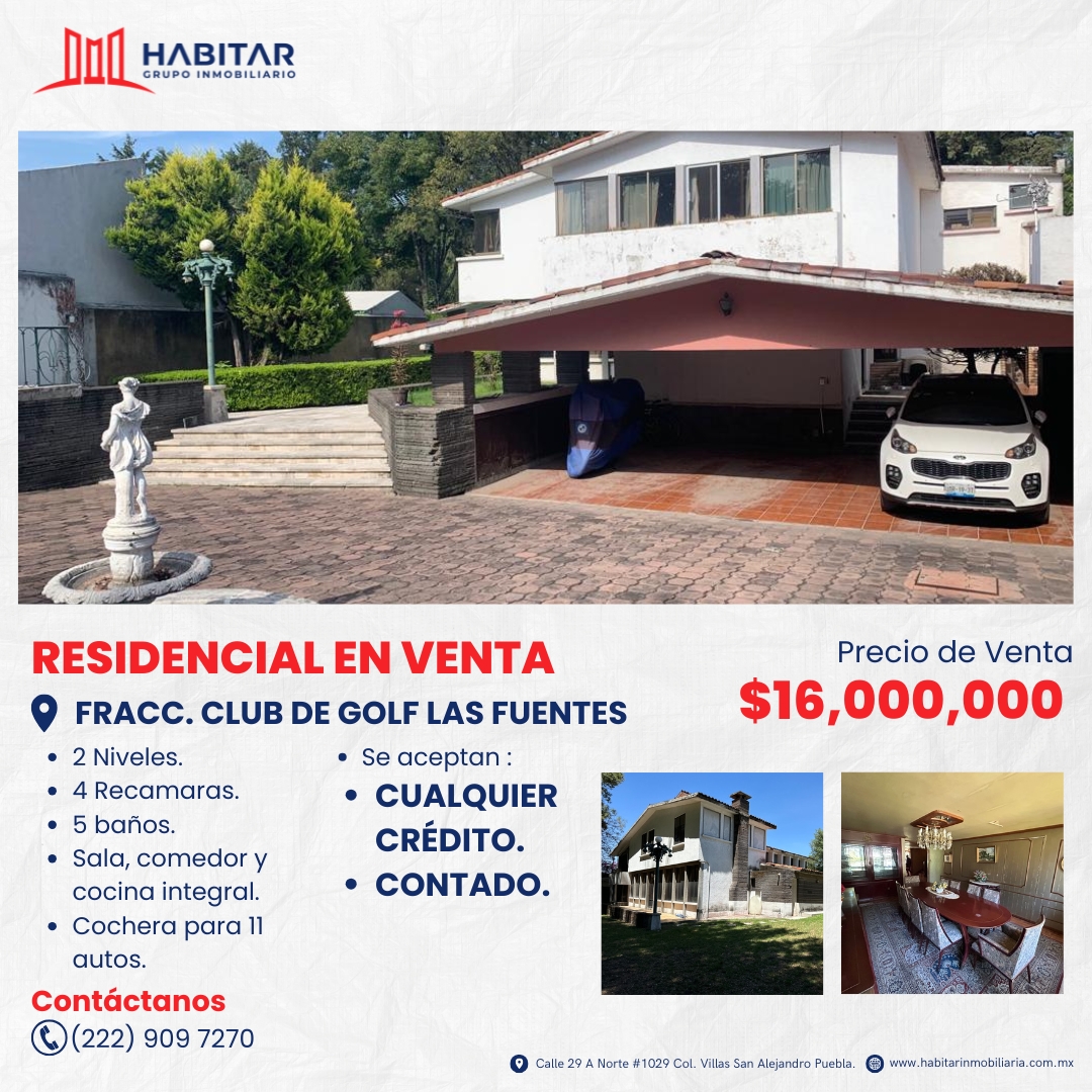 V50.- VENTA DE RESIDENCIA EN FRACC. CLUB DE GOLF LAS FUENTES