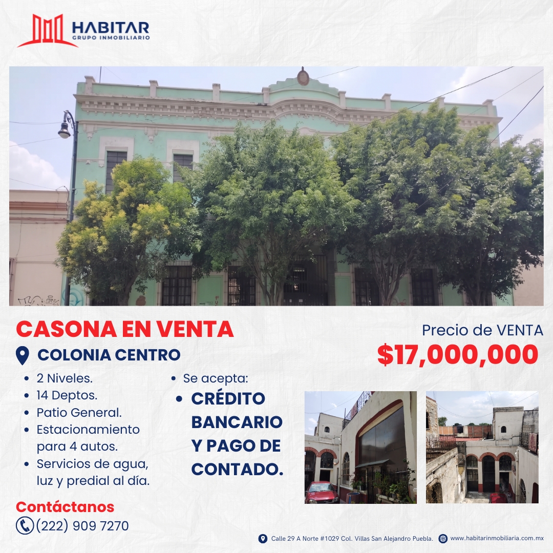 V54.- VENTA DE CASONA EN COL. CENTRO