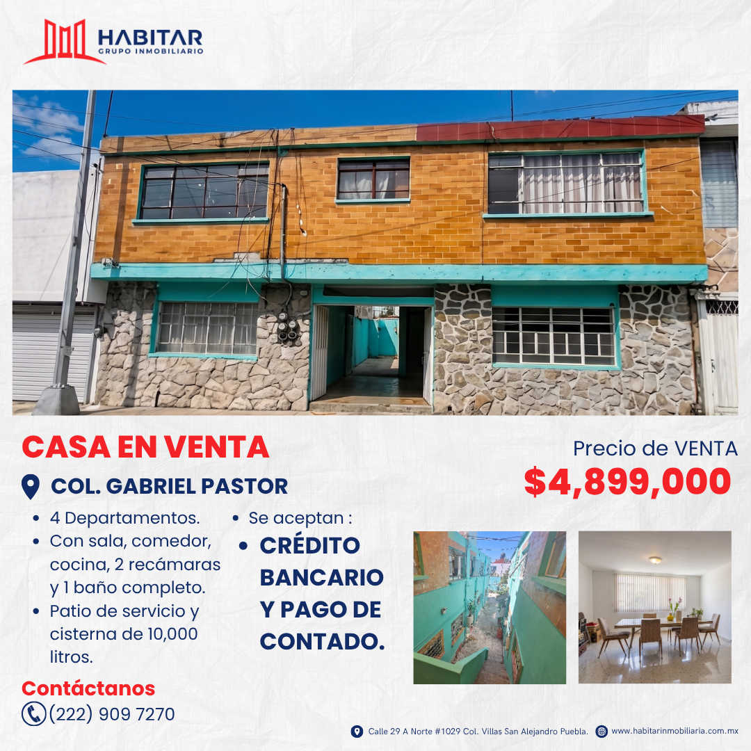 V59 - VENTA DE CASA EN COL. GABRIEL PASTOR