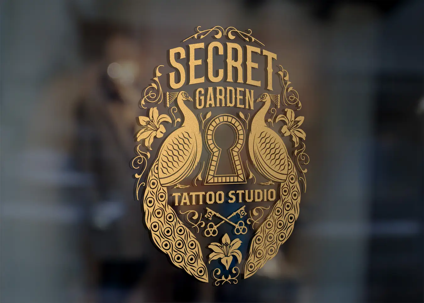Example of Secret Garden logo applied as window signage