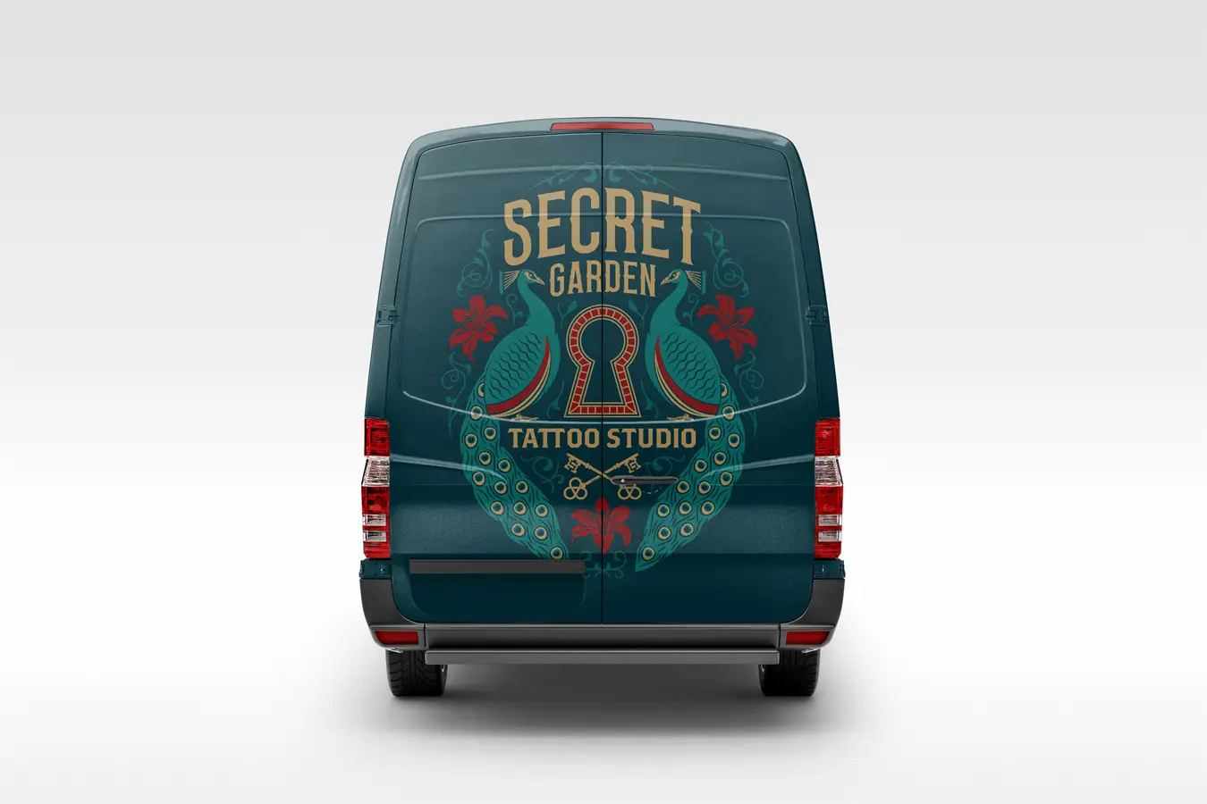 Example of Secret Garden logo applied as vehicle branding