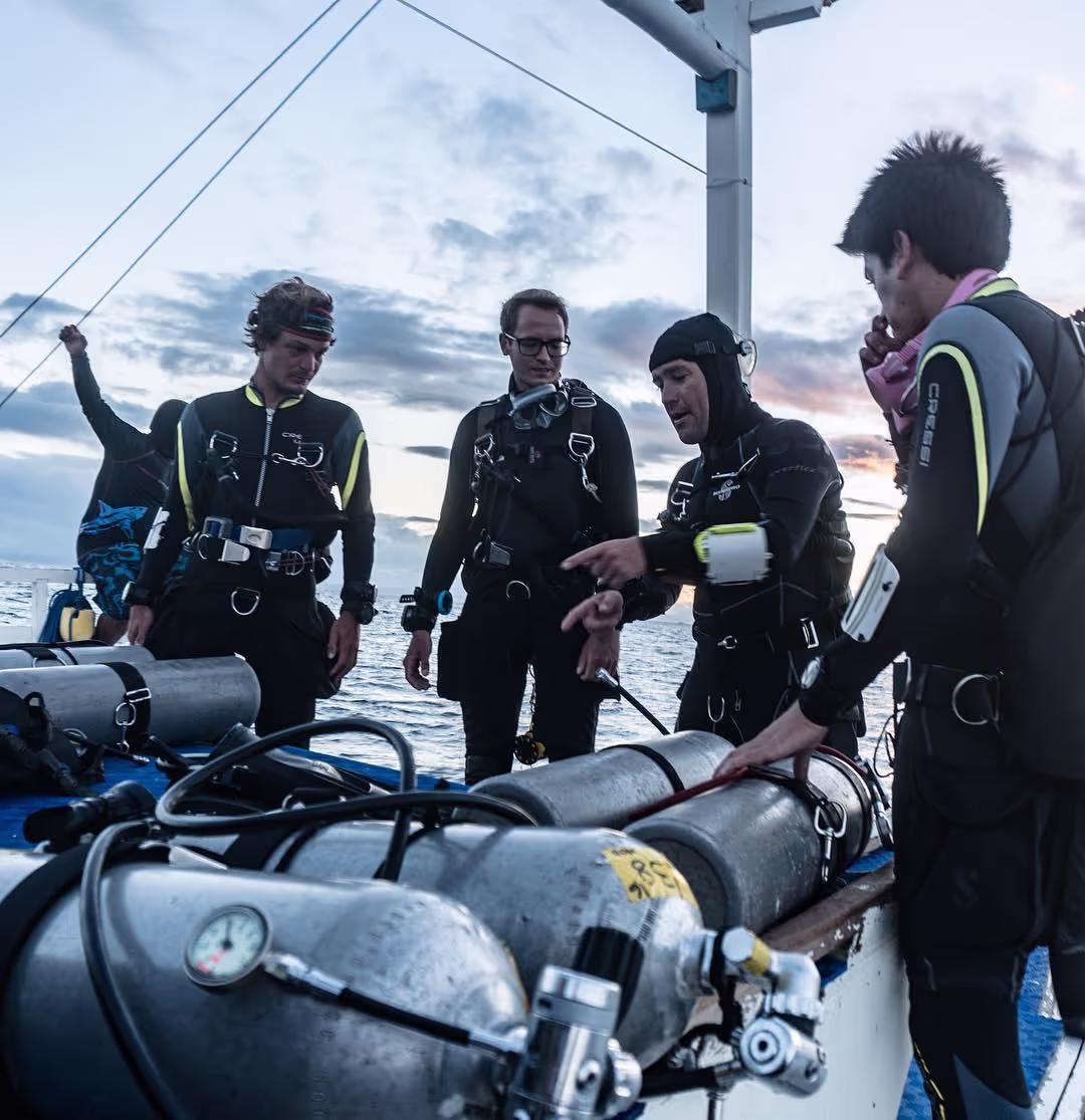 Divers on boat