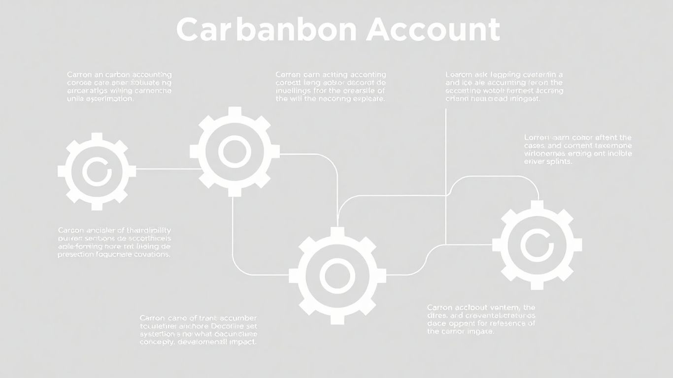 Infographic of gears and lines for carbon accounting