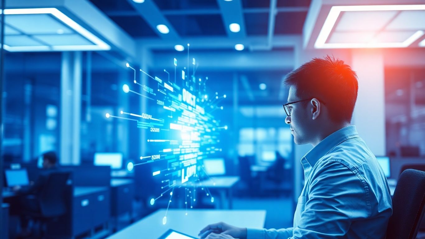 Person interacting with a digital interface for CDP reporting.