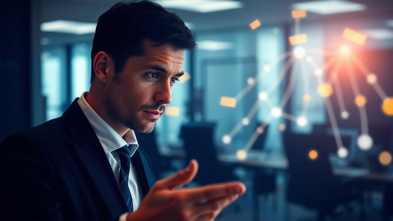 Abstract data visualization with professional background.