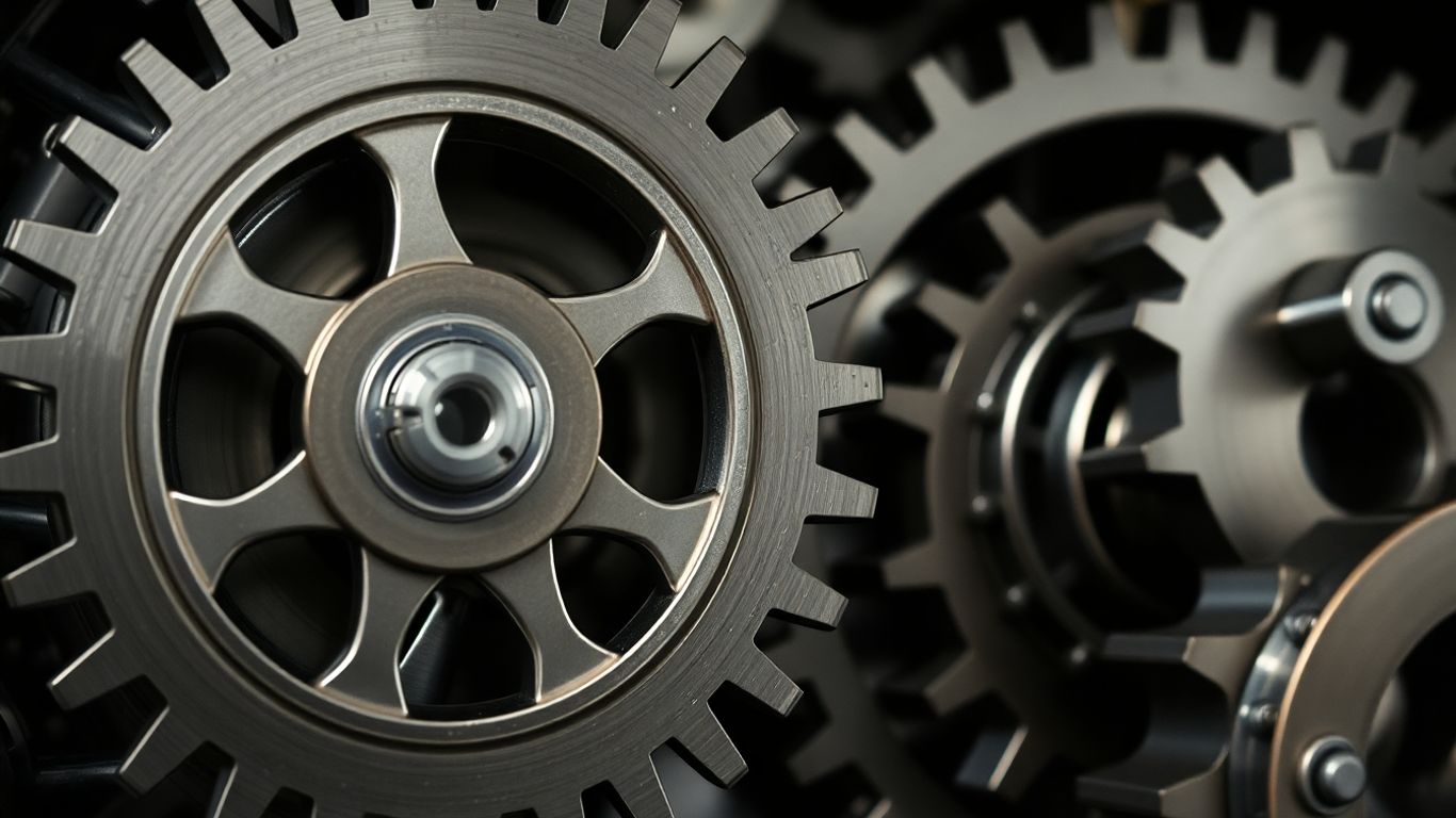 Complex gears and pathways illustrating CSRD and ESRS.