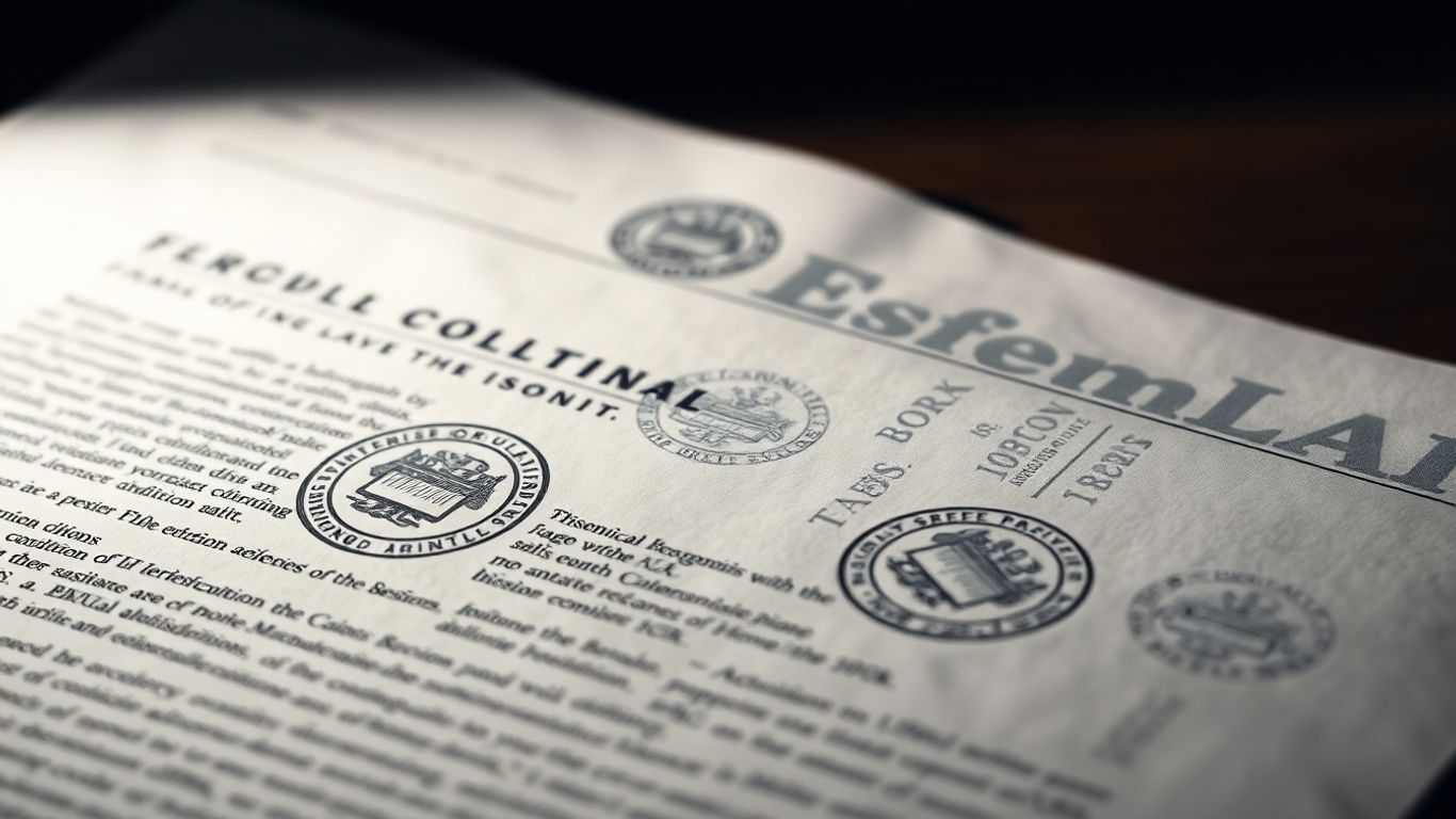 Legal document with seals and stamps.