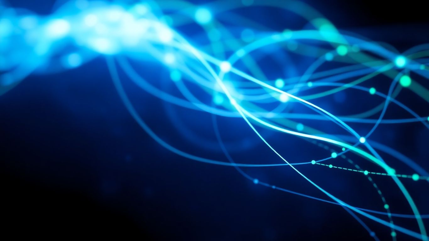 Abstract visualization of global data streams and interconnectedness.