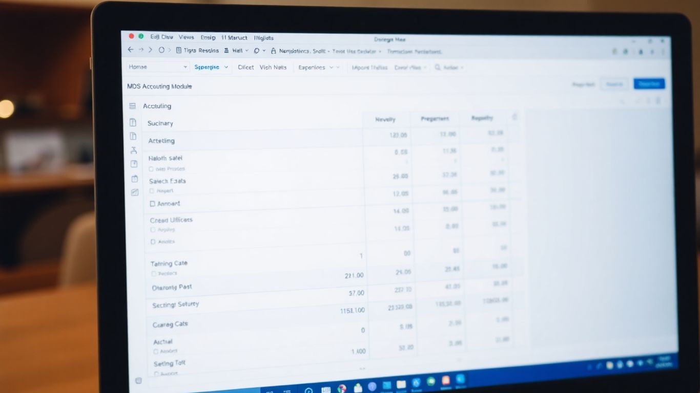 MOS Accounting Module interface with financial data