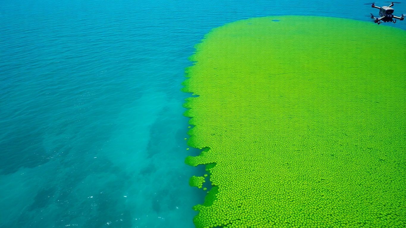 Algae farms on the ocean for carbon capture.