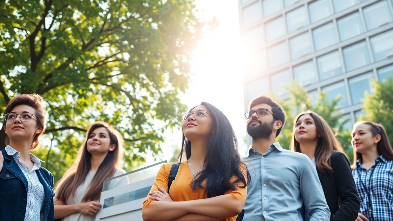 Graduates looking towards a sustainable future career.