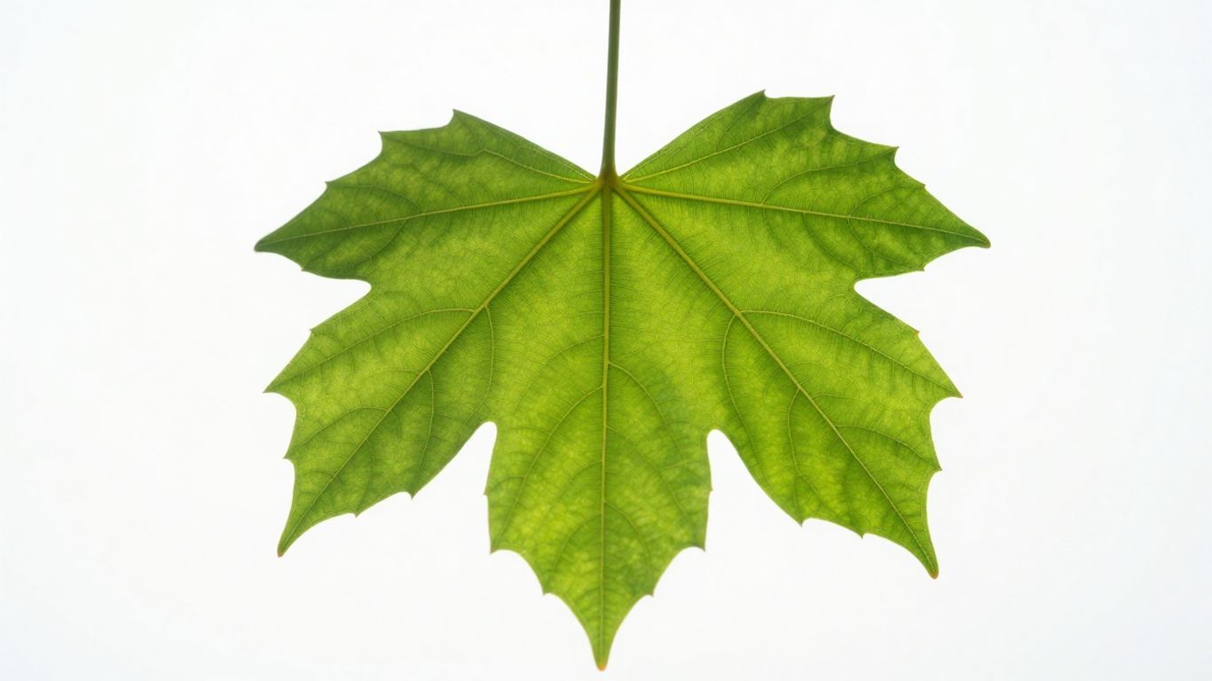 Green leaf with sunlight, symbolizing sustainability.