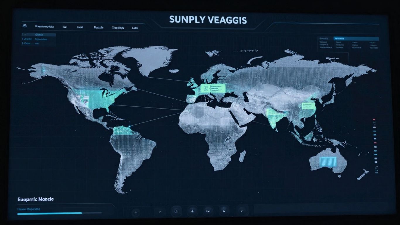 Global supply chain visualization with data streams.
