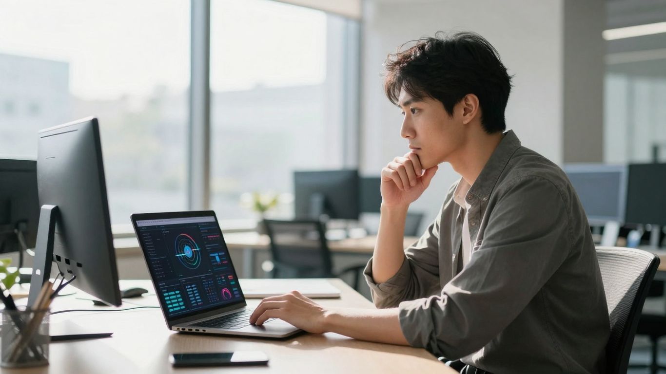 Person studying GHG Protocol certification online.