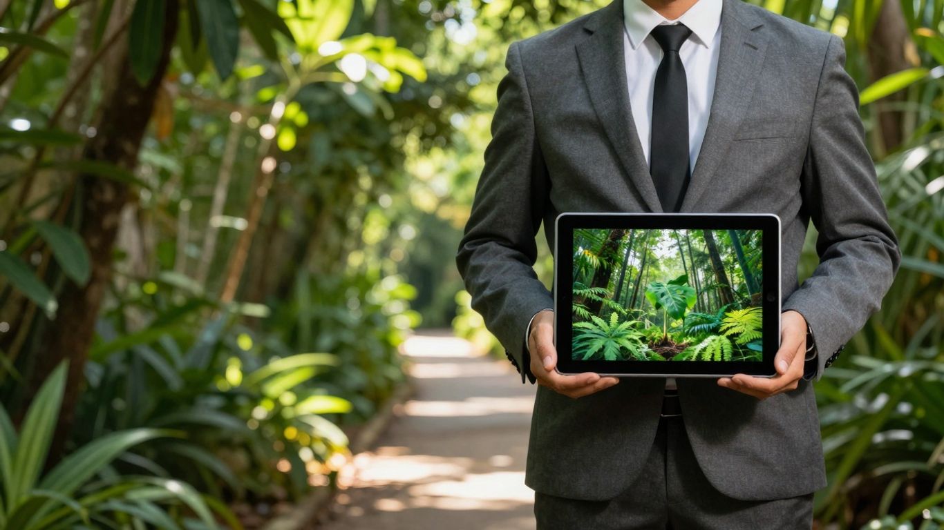 Professional achieving environmental management certification.