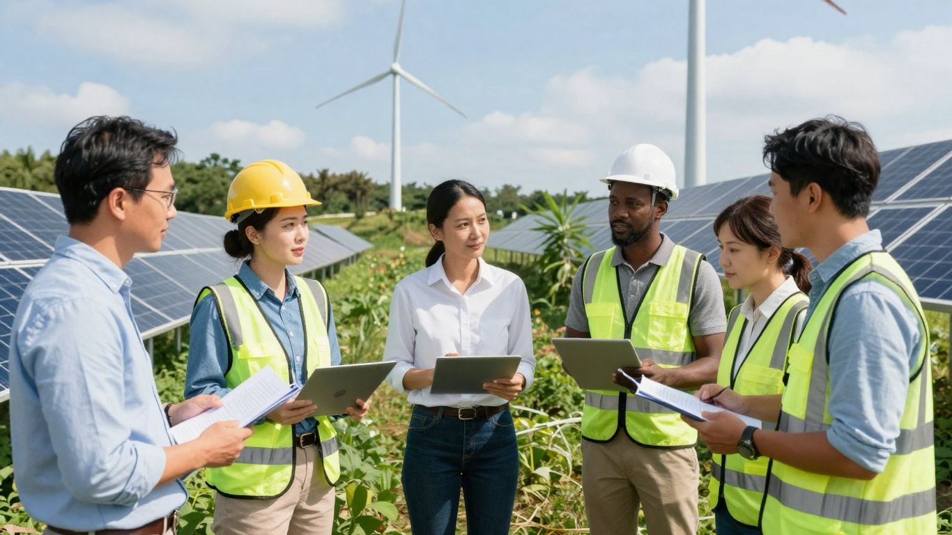 People working together for environmental sustainability.