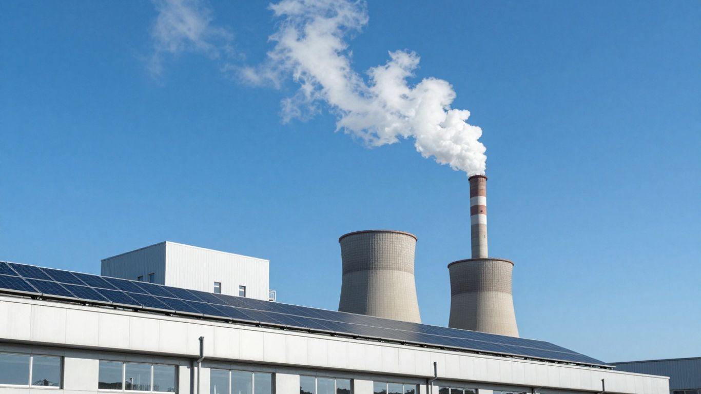 Power plant and solar-paneled building