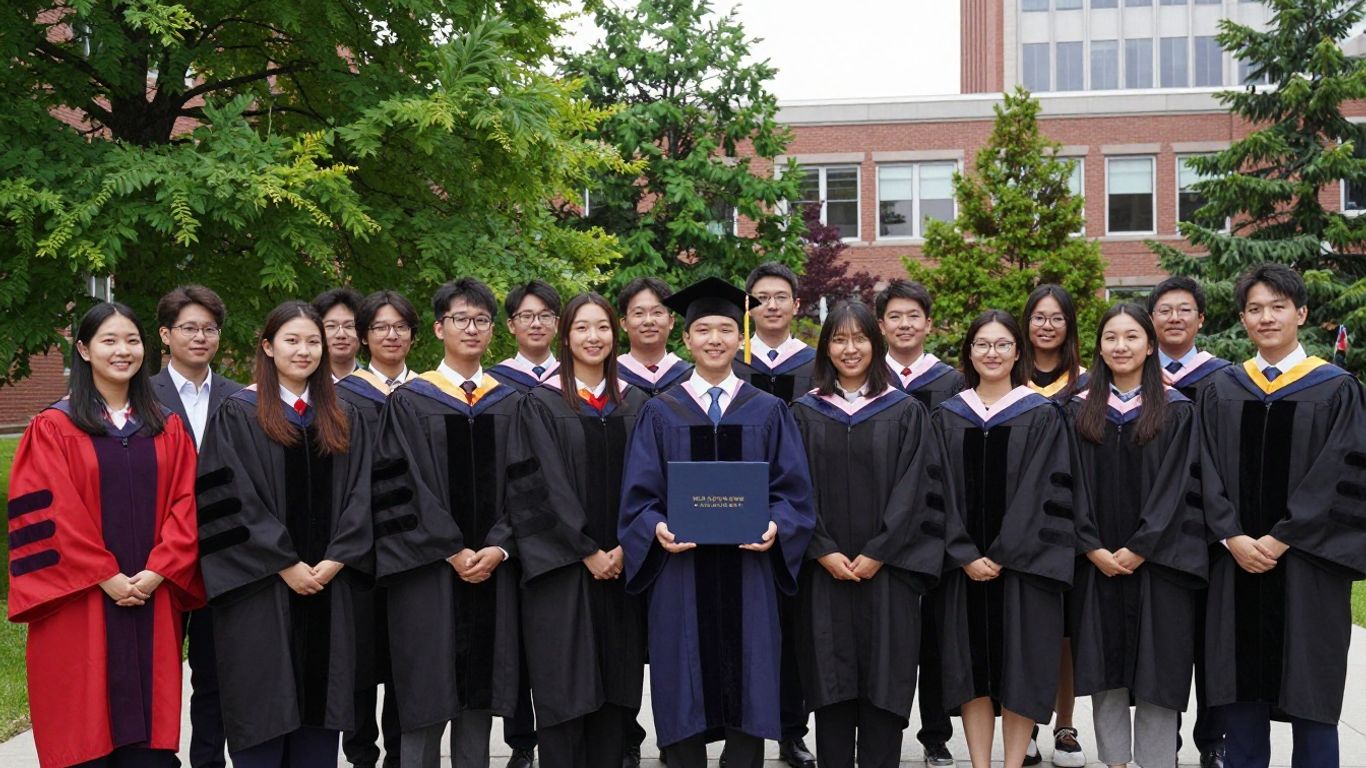 Students graduating from a Canadian sustainability management program.