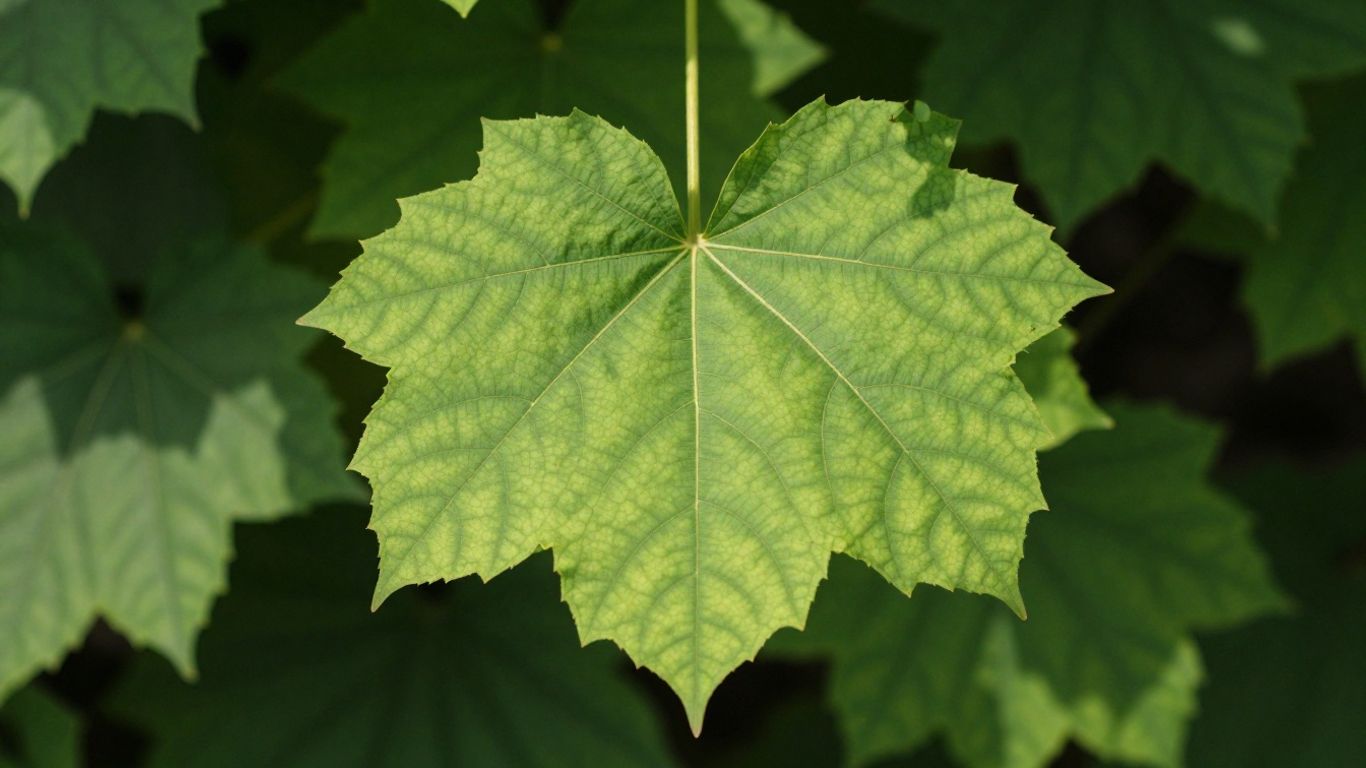 Green leaf with sunlight, symbolizing sustainable business.