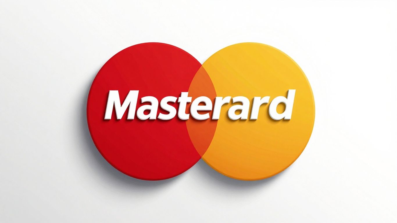 Mastercard logo with interlocking red and yellow circles.
