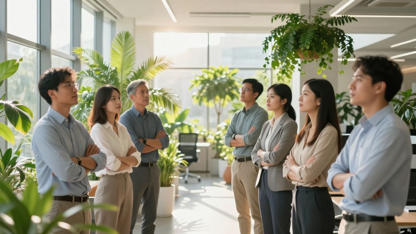 Professionals looking towards a bright future in sustainability.