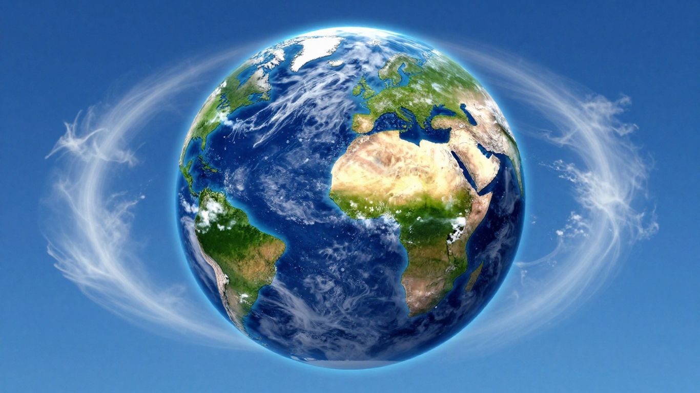 Planet Earth with a green aura in the sky.