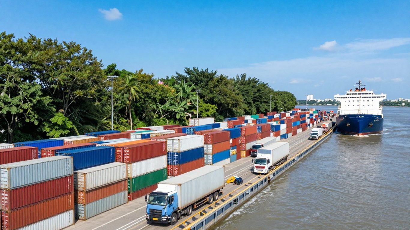 Global supply chain with sustainability elements.