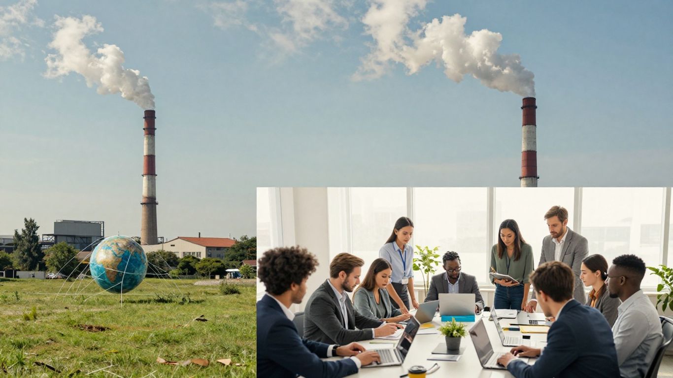 Greenhouse gas emissions scopes 1, 2, and 3 explained visually.