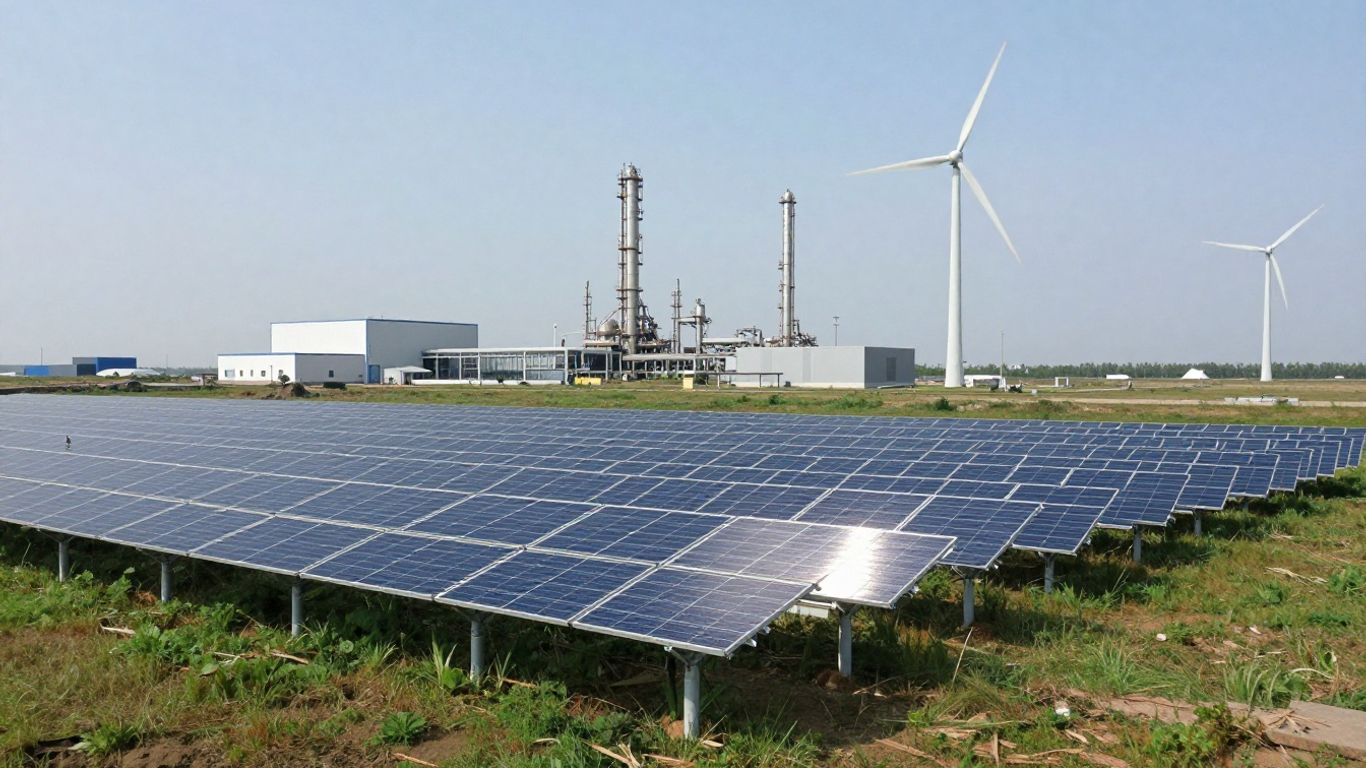 Green energy infrastructure for fuel plants