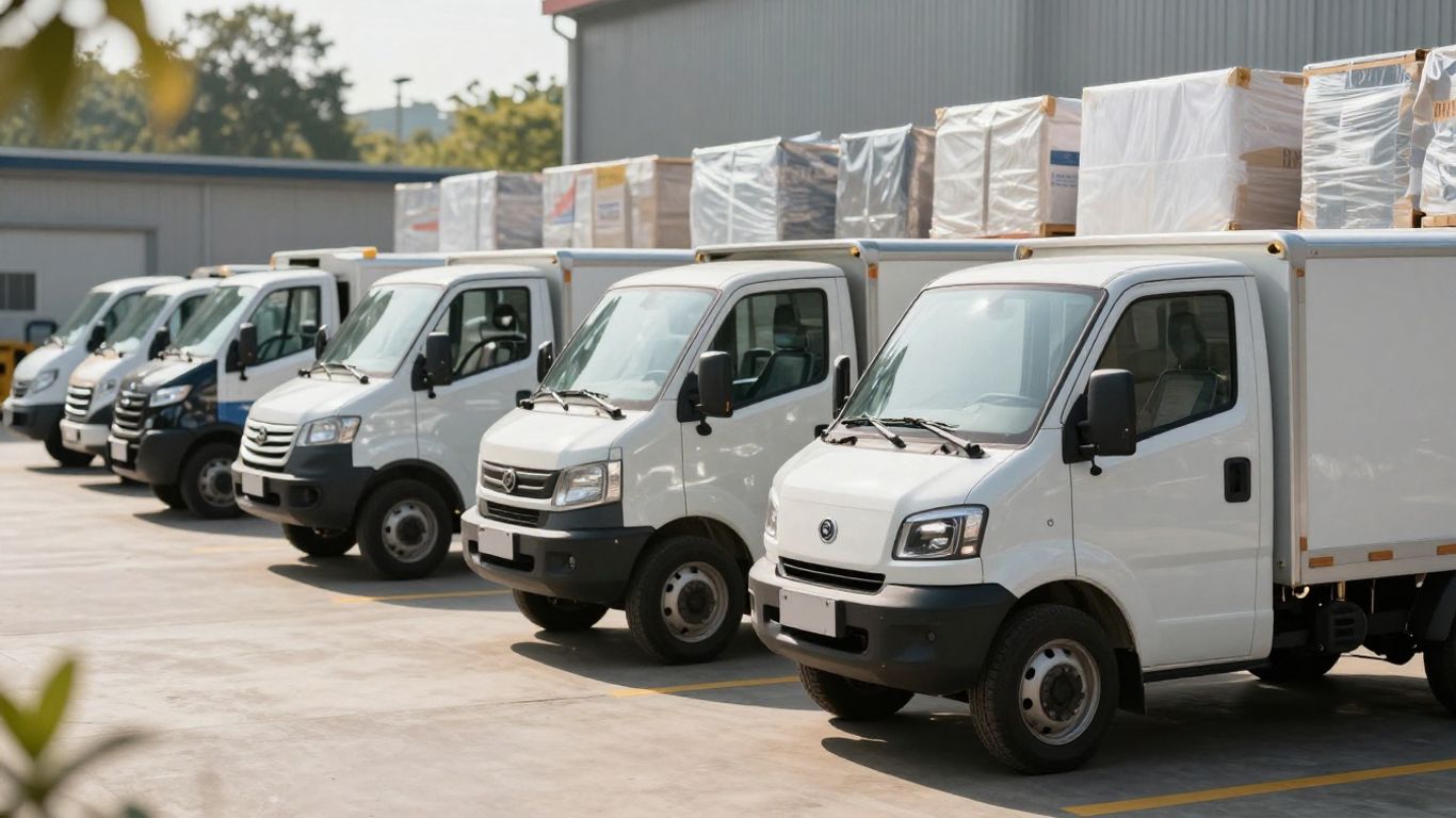 Logistics hub with sustainable transportation elements
