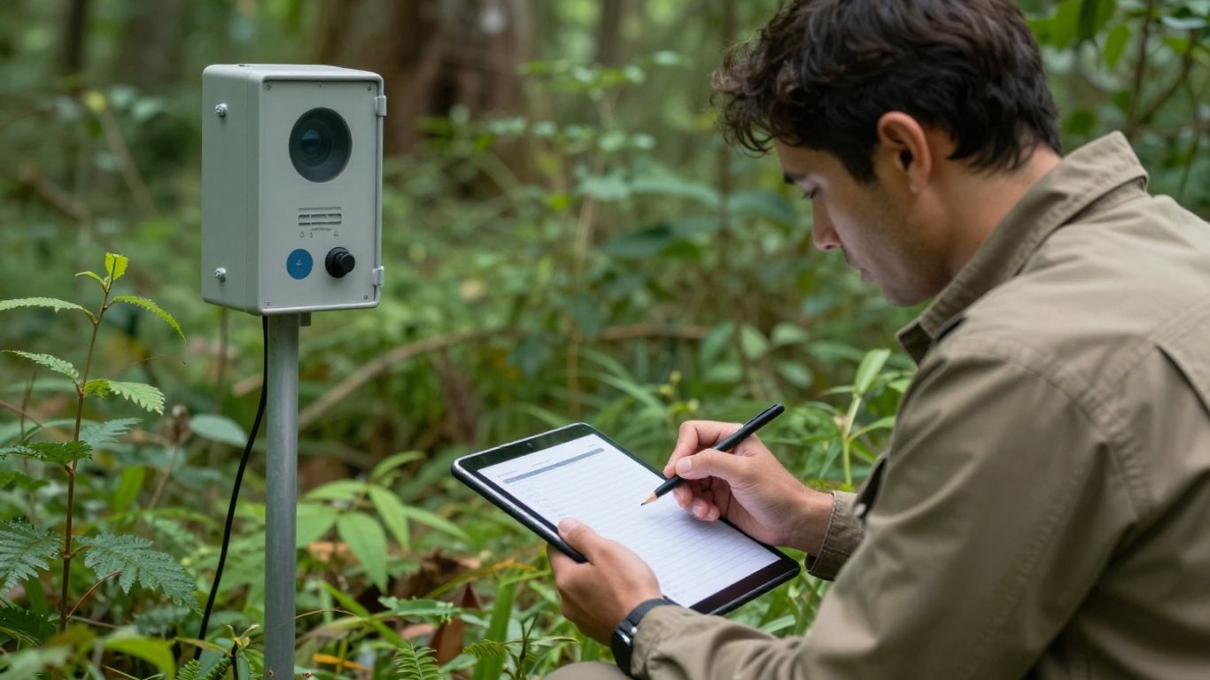 Field researchers working outdoors