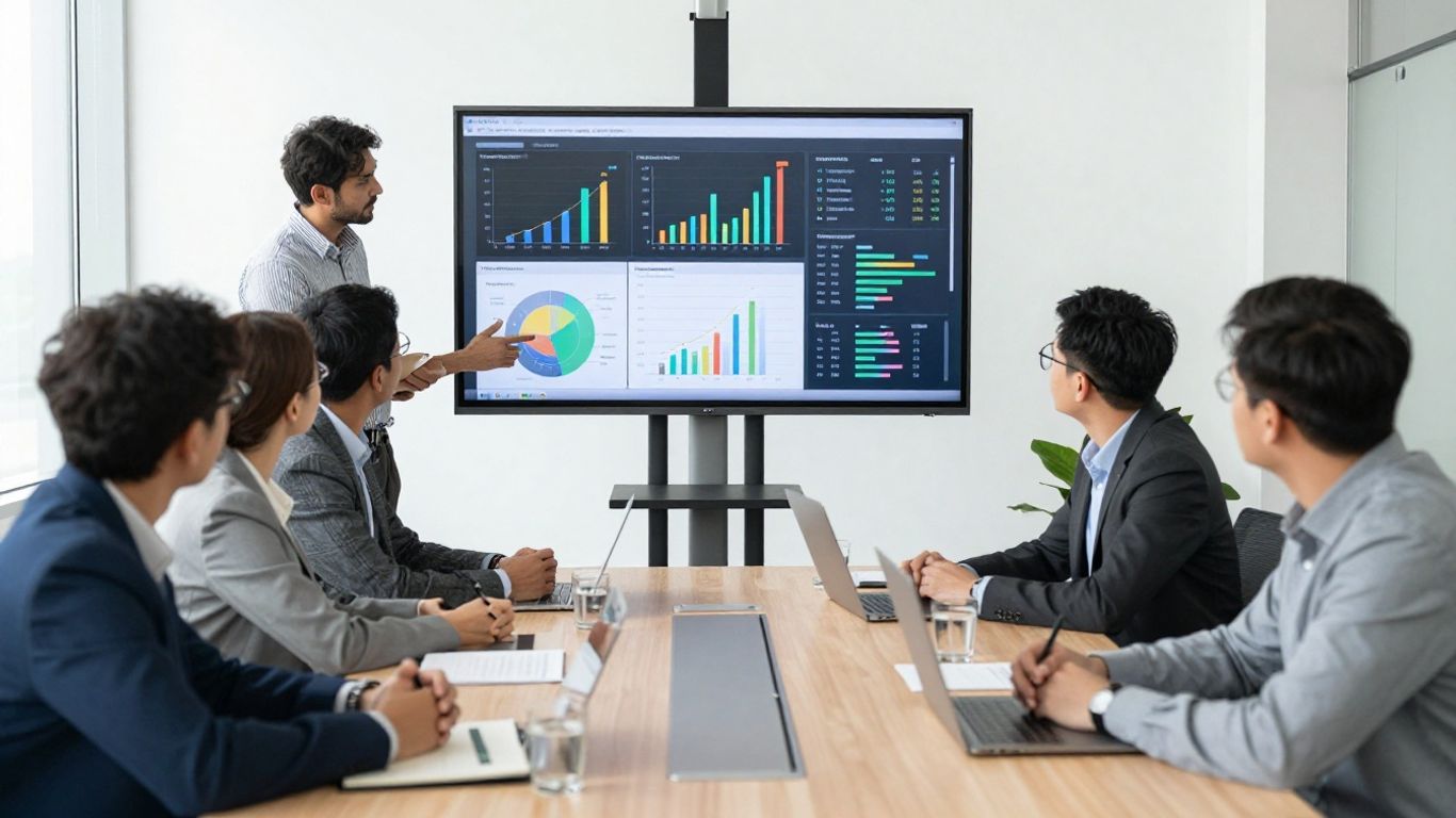 Team analyzing sustainability data for regulatory reporting