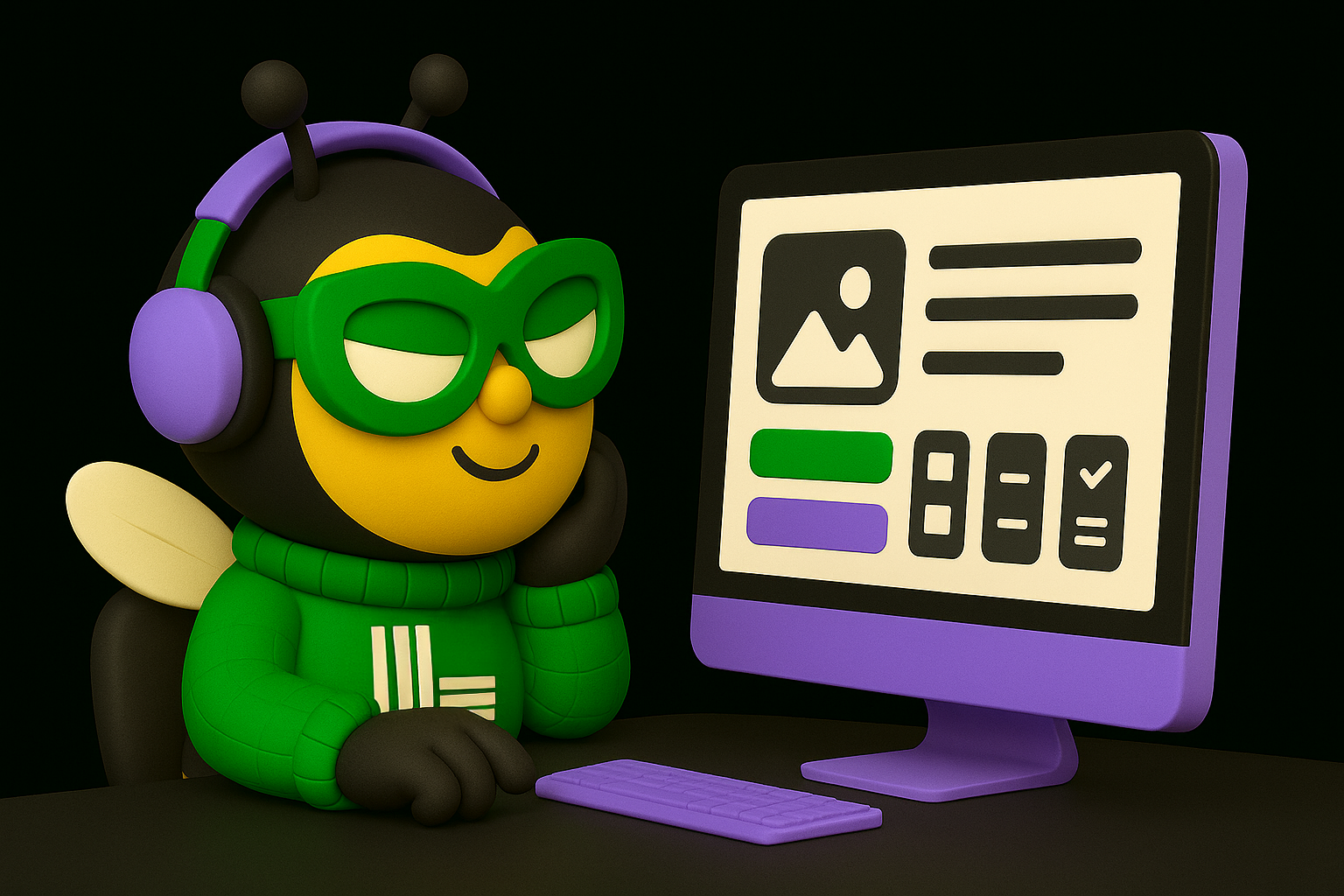 Lenny the Bee luxandlines agent looking at a clean interface