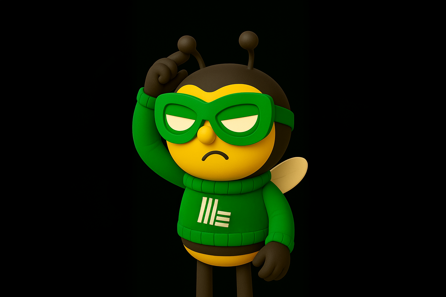 Lenny the bee luxandlines mascot confused