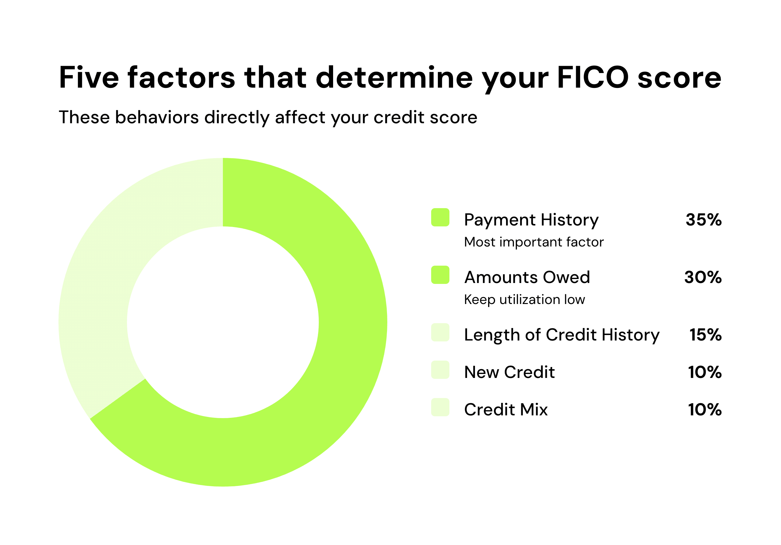 Five factors that determine your FICO score