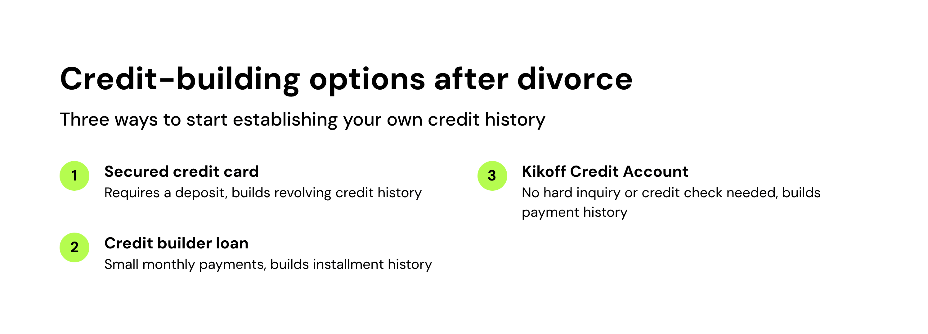 Credit-building options after divorce