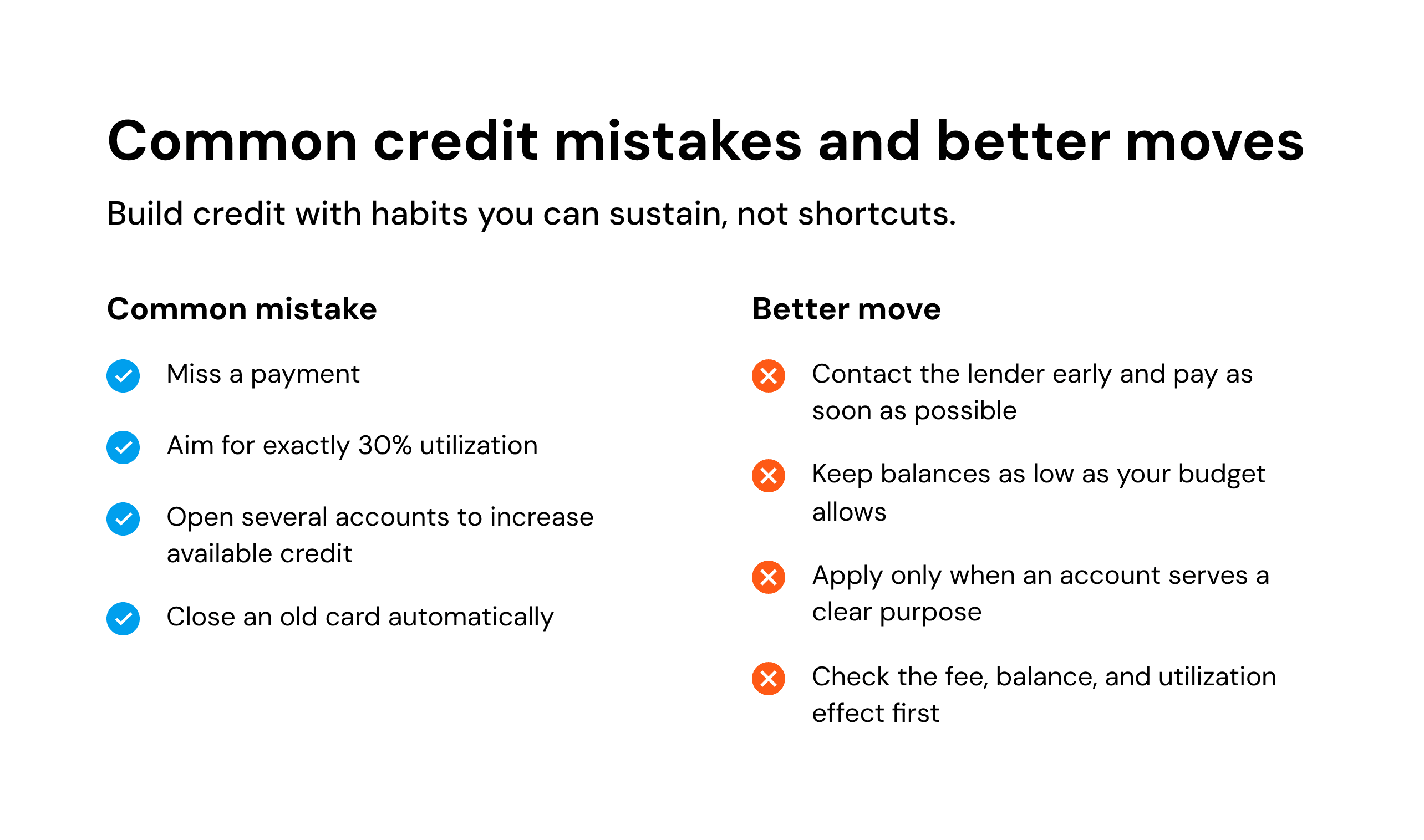 common credit mistakes and better moves