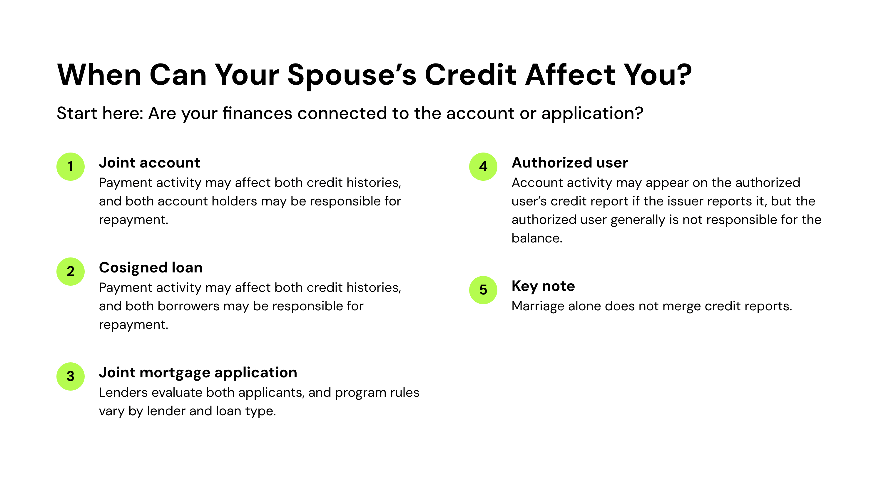 when can your spouses's credit affect you