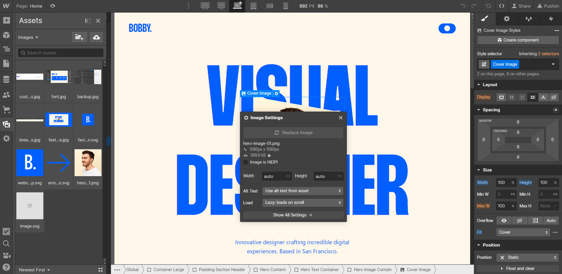 Image Instructions - Bobby Webflow Template