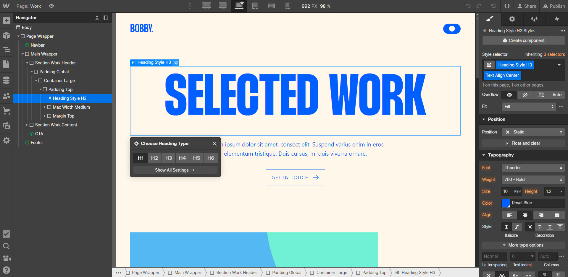 Text Instructions - Bobby Webflow Template