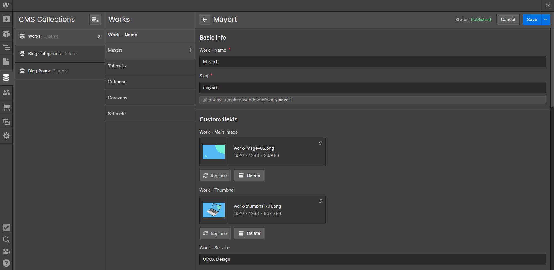 CMS Instructions - Bobby Webflow Template