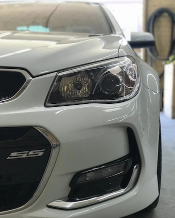 close up after headlight restoration tucson