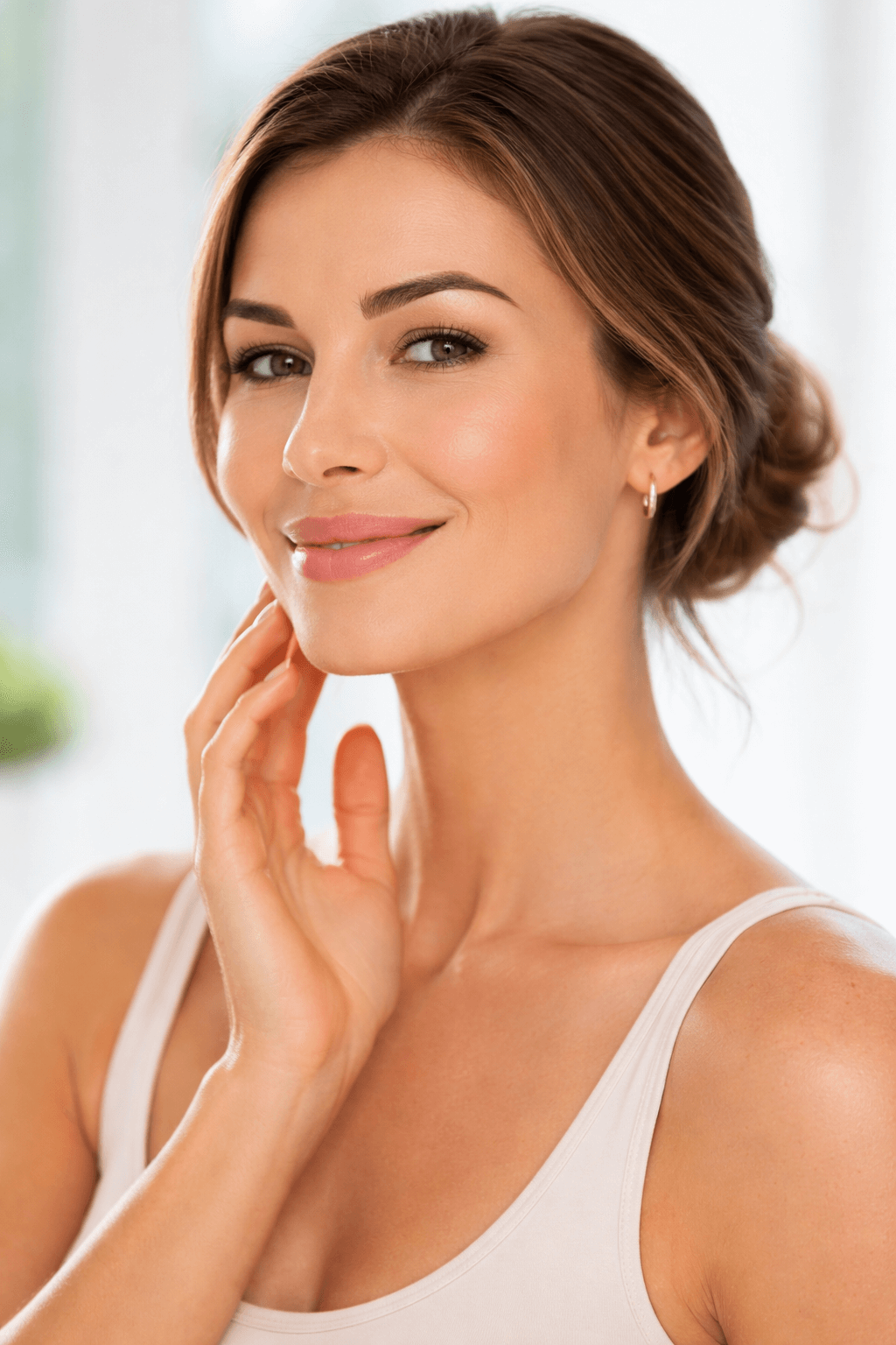 Woman receiving Kybella treatment at Envy MedSpa in Wichita Falls for jawline contouring